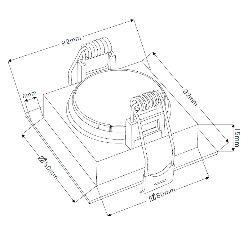 Spot Embutir Nordecor Loyo 1L Dicroica MR16 Preto 92x92x15mm 6821