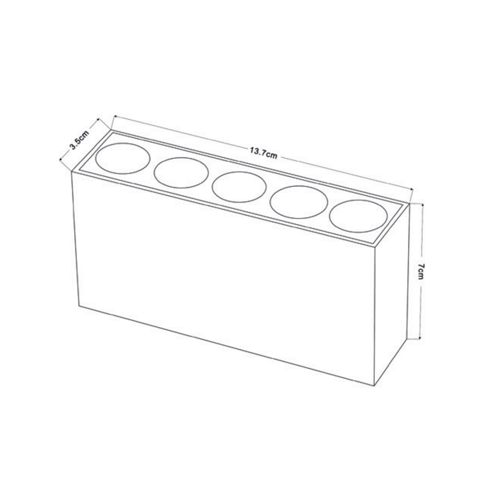  Spot Sobrepor Nordecor Downlight Powerus 5 Focos 10 watts 3000K Branco IRC90 35° Bivolt 137x35x70mm 6856
