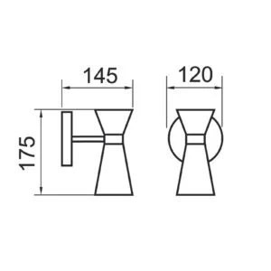 Arandela Usina Campa Luz Direta e Indireta 1L MR16 + 1L MR11 175X120X145mm 16753/2