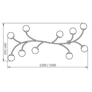 Pendente Usina Zuca 10L G9 690X1500X320mm 16856/10