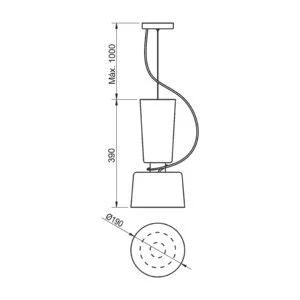 Pendente Usina Cacharrel 1L E27 Ø190X390mm 16717/19