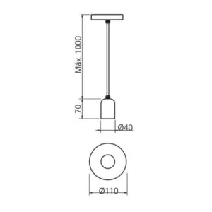 Pendente Usina Unique 1L E27 Ø110X70mm 16105/1