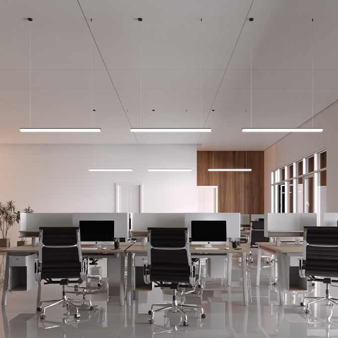 Luminária Led Nordecor Huli 36 watts 4000K Preto Bivolt 1200x60x45mm 4287