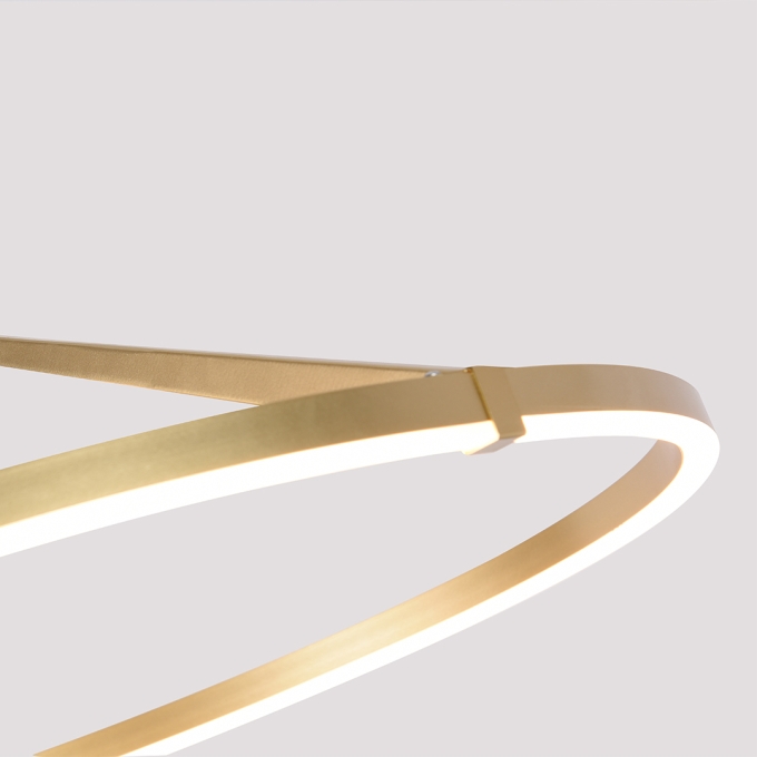 Pendente Nordecor Zier 28 Watts 3000K Dourado Fosco Ø600mm 2867