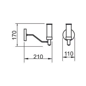 Arandela Usina Noruega 1L G9 110X170X210mm 16748/1