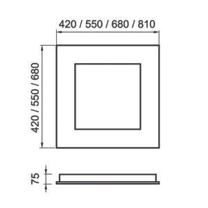 Plafon Arandela Usina Pegasus Quadrado 88,8 watts 550x550x75mm 19472/55LED