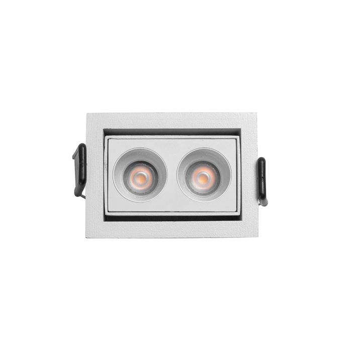 Embutido Nordecor Downlight Powerus Direcionável 2 Focos 4 watts Branco 4000K IRC90 35° Bivolt 70x52x46mm 6786