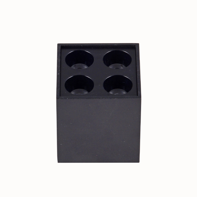  Spot Sobrepor Nordecor Downlight Powerus 4 Focos 8 watts 4000K Preto IRC90 35° Bivolt 66x66x71mm 6809