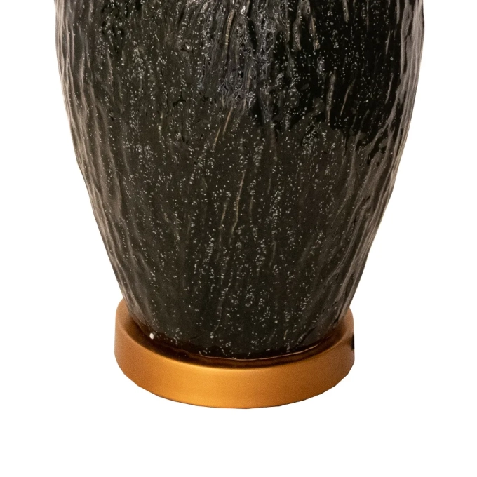 Base p/ Abajur Bella Sem Cúpula Metal e Cerâmica Dourado e Azul Ø240x620mm HR003 (Sem Cúpula)