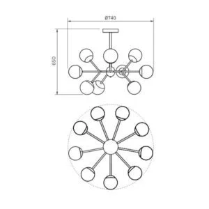 Pendente Usina Pipoca 9L G9 Ø740X650mm 16740/9