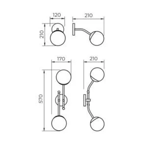 Arandela Usina Pipoca 2L G9 170X570X210mm 16741/2
