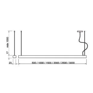 Pendente Usina Régua Garbo Iluminação Direta 23X17X1500mm 31020/150