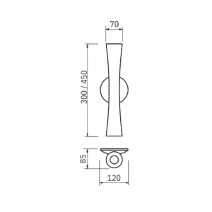 Arandela Usina Corneta 2L MR16 85X450X70mm 16097/45