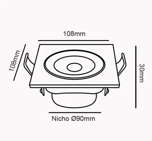 Spot de Embutir Opus 9 watts 6500K 38° IP20 Branco Bivolt 108x108mm OPS 87579