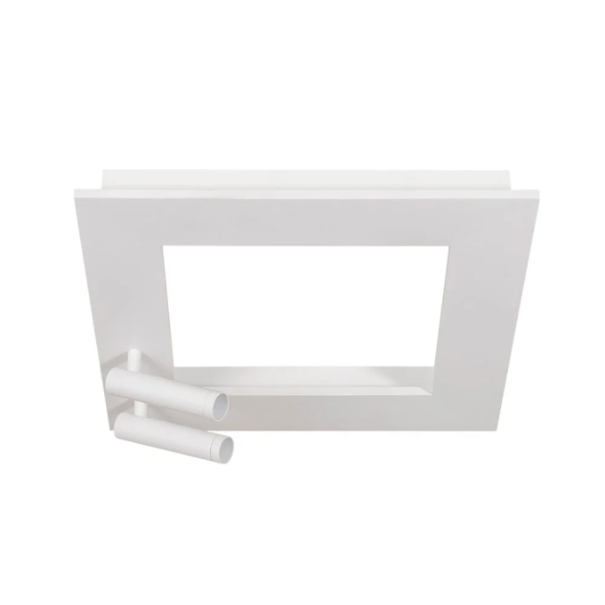Plafon Arandela Usina Pegasus Retangular 66,4 watts 3000K com 2 Spots Beer 420x420x75mm 19475/42LED3