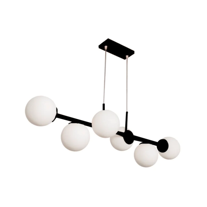 Pendente Usina Mousse Globo Leitoso Fosco Ø140mm 6L E27 G45 306X1020X218mm 16820/6