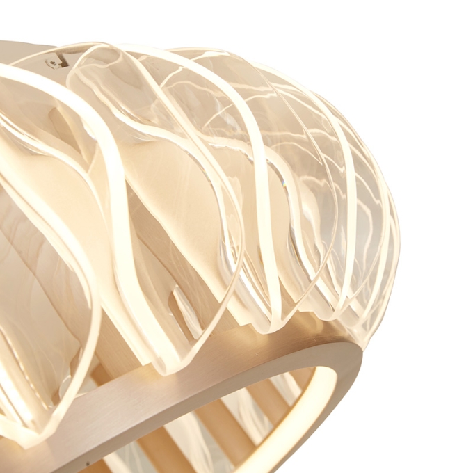 Plafon Nordecor Wavy 52 watts 2700K Ouro Champagne Ø600x180mm 2948