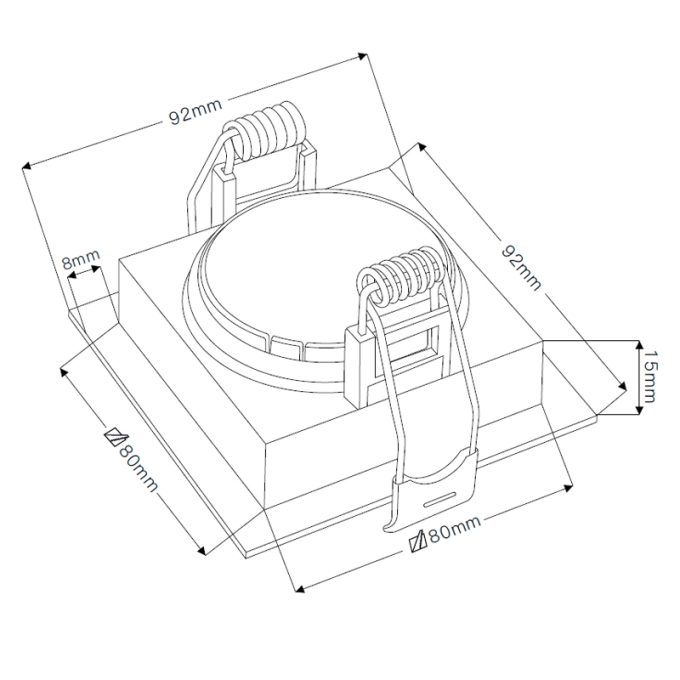 Spot Embutir Nordecor Loyo 1L Dicroica MR16 Preto 92x92x15mm 6821