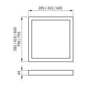 Plafon Usina Turim Quadrado 58 watts Bivolt 600x600x44mm 19530/60