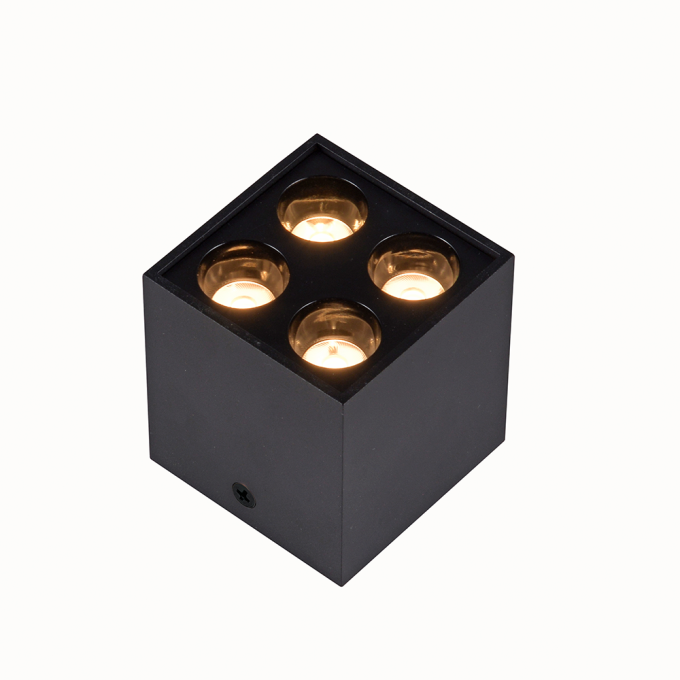  Spot Sobrepor Nordecor Downlight Powerus 4 Focos 8 watts 4000K Preto IRC90 35° Bivolt 66x66x71mm 6809