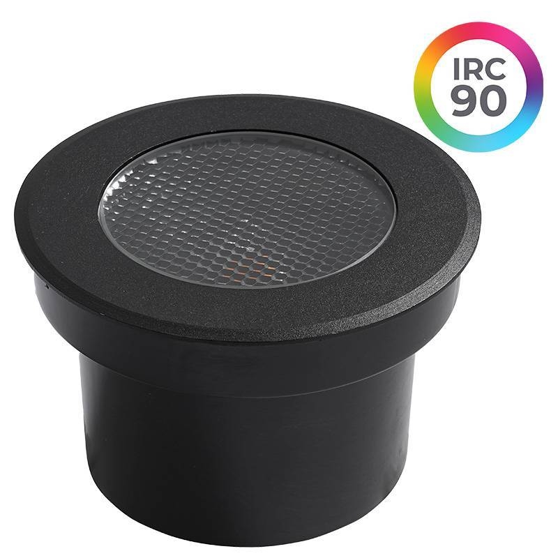 Embutido de Solo Nordecor Senf 15 watts 24° 2700K IP67 Preto Bivolt IRC90 Ø125x90mm 6850
