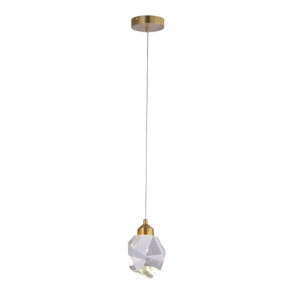 Pendente Sindora Metal Rosê e Cristal 5 watts 3000K Ø100mm DCD02121