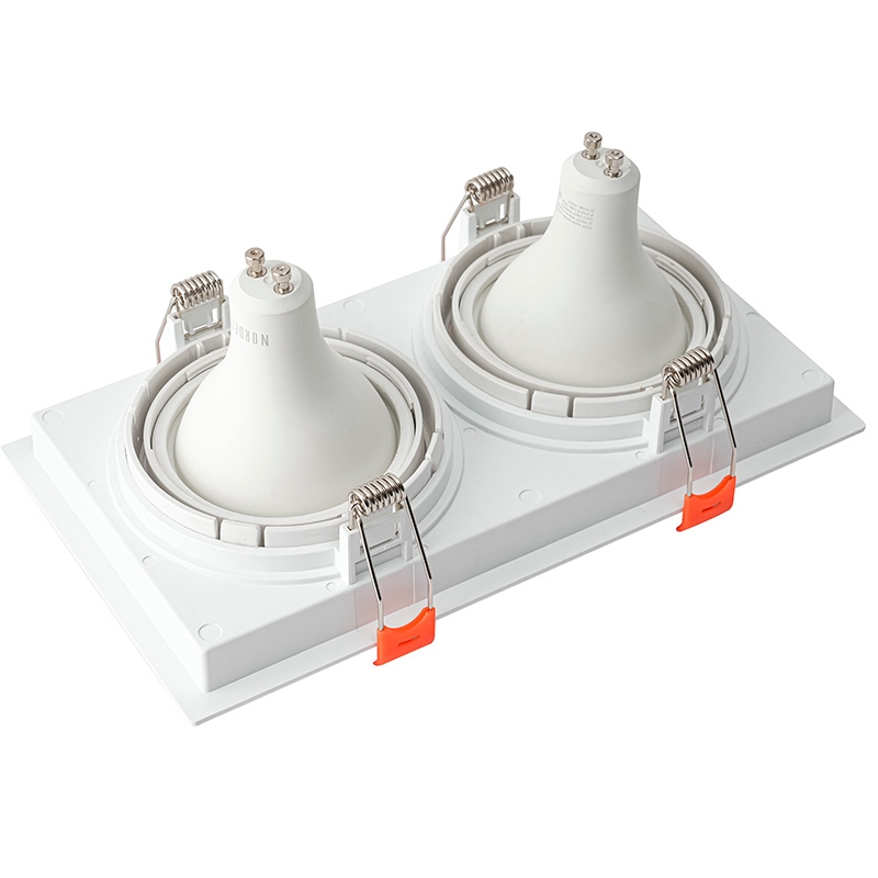 Spot Embutir Nordecor Loyo Duplo 2L AR70 Branco 218x120x15mm 6836