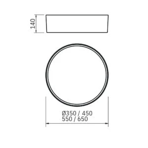 Plafon Usina Onix 6L E27 Ø550X140mm 4100/55