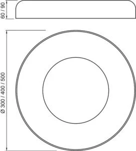 Plafon Usina Plutão 2L E27 Ø400X90mm 4203/40