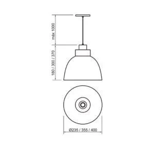 Pendente Usina Tron Sem Difusor 1L E27 Ø355X3000mm 16045/35