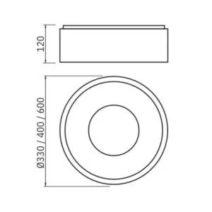 Plafon Usina Donna 4L E27 Ø400X120mm 4090/42