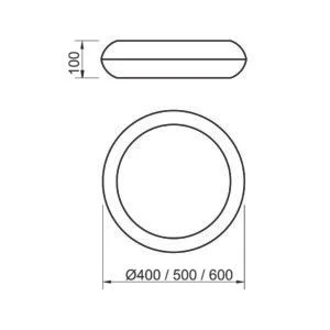 Plafon Usina Ring 4L E27 Ø500X100mm 4190/50