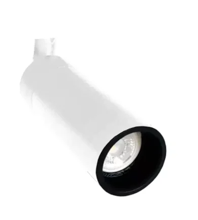 Spot para Trilho Moon Tube Branco com Fundo Preto AR70 Ø80x135mm 1011166
