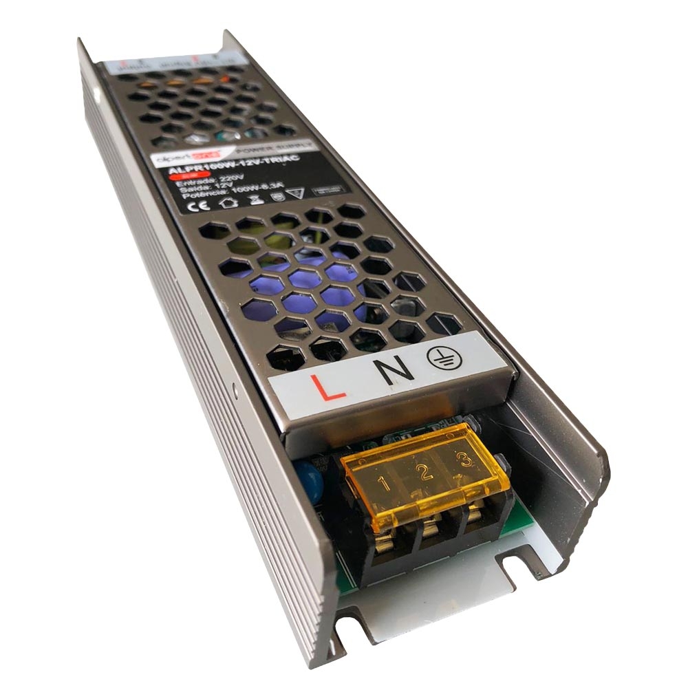 Fonte 24V Alpertone Dimerizável Triac 4,16A 100 watts IP20 220V 145x49x29mm 011203