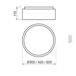 Plafon Usina Clear 2L E27 Ø330X110mm 4050/33
