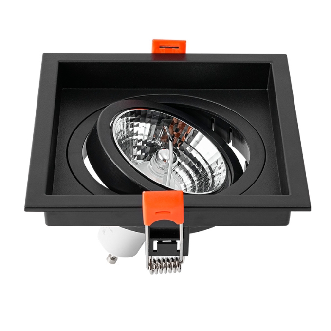 Spot Embutir Nordecor Loyo 1L AR70 Preto 120x120x15mm 6835