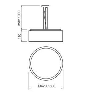 Pendente Usina Clear 4L E27 Ø400X110mm 4051/42