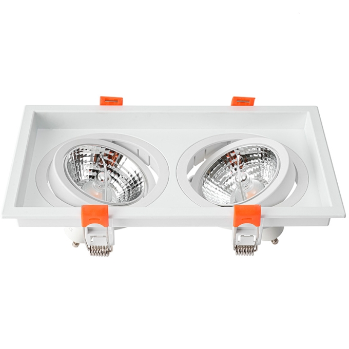 Spot Embutir Nordecor Loyo Duplo 2L AR70 Branco 218x120x15mm 6836
