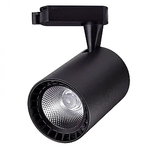 Spot pra Trilho Opus LED 7 watts 3000K Preto Bivolt Ø50mm OPS 36793