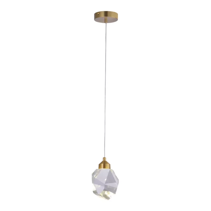 Pendente Sindora Metal Rosê e Cristal 5 watts 3000K Ø100mm DCD02121