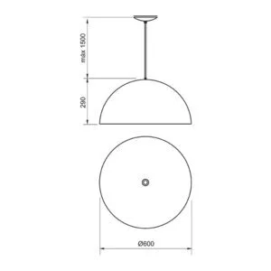 Pendente Usina Balon Sem Difusor 1L E27 Ø490X230mm 16015/48