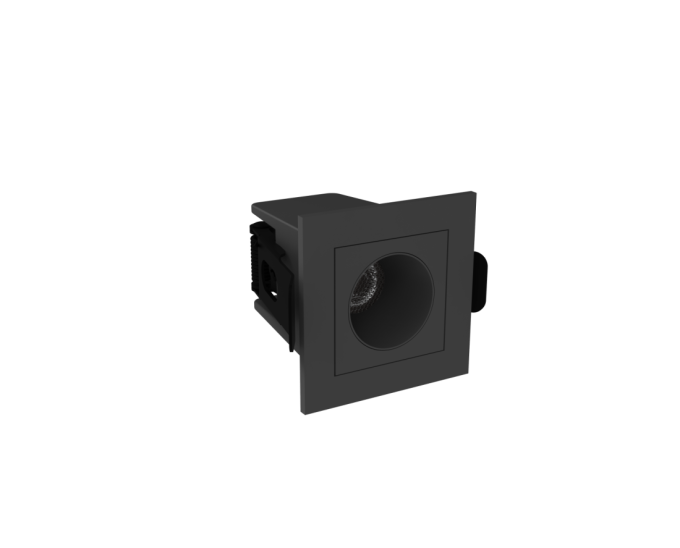 Embutido Alpertone Vision Downlight 2 watts IRC90 Preto Bivolt 46x46x52mm 
