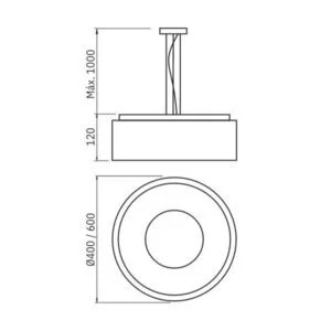 Pendente Usina Donna 4L E27 Ø400X120mm 4091/42