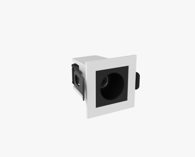 Embutido Alpertone Vision Downlight 2 watts IRC90 Branco e Preto IRC90 Bivolt 46x46x52mm
