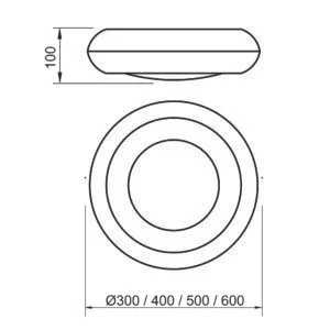 Plafon Usina Venus 2L G9 Ø300X100mm 4160/30