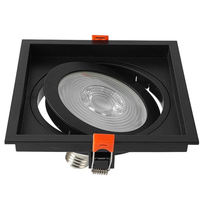 Spot Embutir Nordecor Loyo 1L PAR30 Preto 160x160x15mm 6833