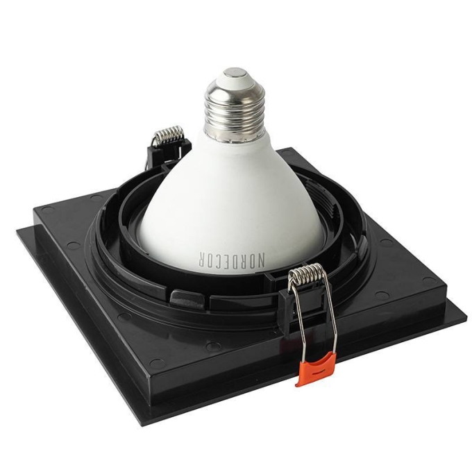 Spot Embutir Nordecor Loyo 1L PAR30 Preto 160x160x15mm 6833