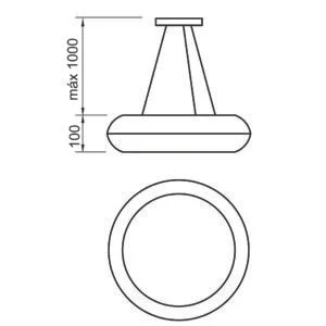 Pendente Usina Ring 5L E27 Ø600X100mm 4191/60