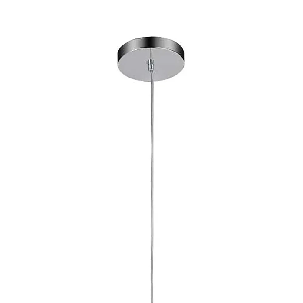 Pendente Bella Organika Metal Cromado e Vidro Champagne 1L E14 Ø135x650mm KB001A
