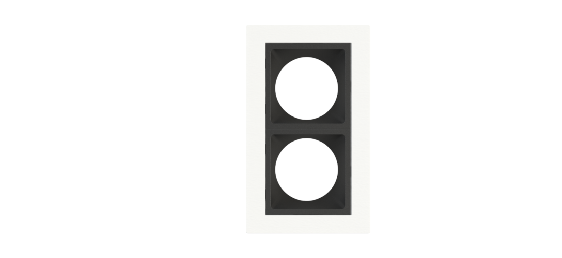 Embutido Fixo Moon Linea 2L Mini Dicróica Branco com Fundo Preto 92x55mm 1061518